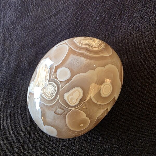 Lebanese Orbicular Flower Agate Palm Stone, Eye-Pattern Specimen №003