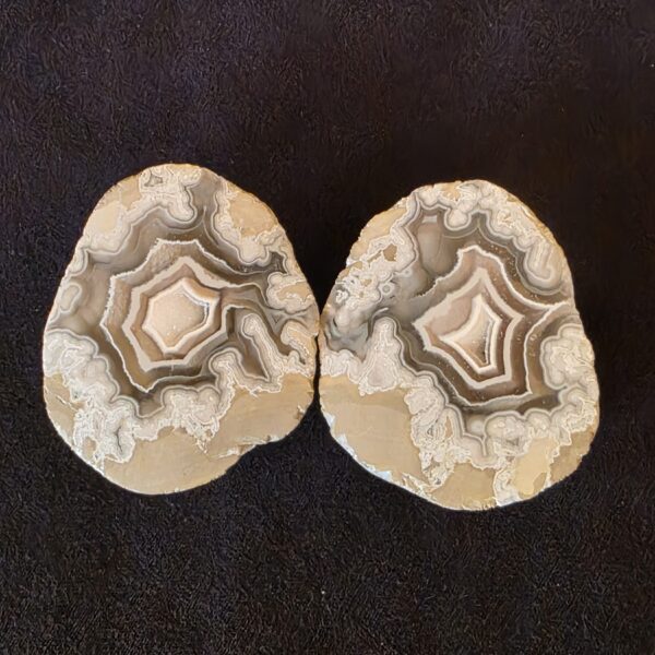 Lebanese Polyhedral Agate Geode, Matched Pair from Minieh Shore